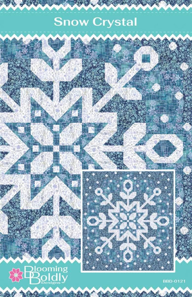 SALE Snow Crystal Quilt PATTERN P157 by Blooming Boldly Designs - Riley Blake Designs - Winter Snowflakes - INSTRUCTIONS Only