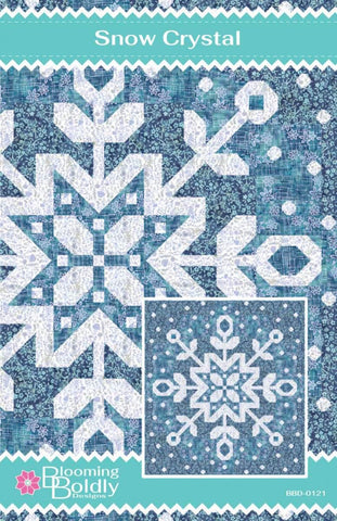 SALE Snow Crystal Quilt PATTERN P157 by Blooming Boldly Designs - Riley Blake Designs - Winter Snowflakes - INSTRUCTIONS Only