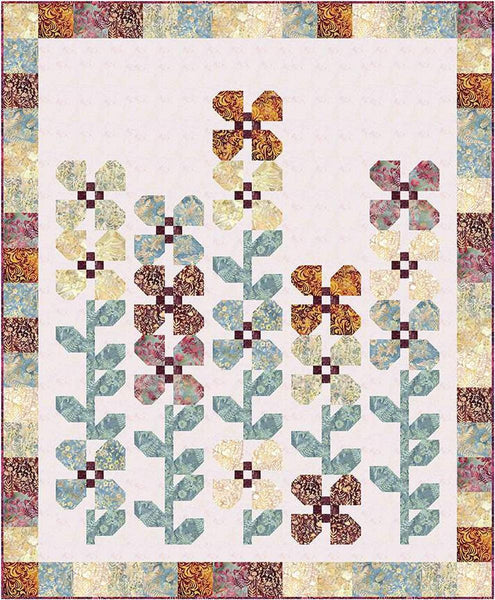 SALE Horace's Hollyhocks Quilt PATTERN P180 by Wendy Sheppard - Riley Blake Designs - INSTRUCTIONS Only - Fat Quarter Friendly