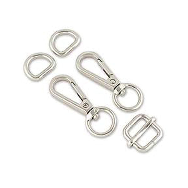 SALE Style 3 Basic Hardware Kit 1/2" Nickel by Sallie Tomato P210-STS249S - Riley Blake Designs - Bag Hardware Buckle Hooks