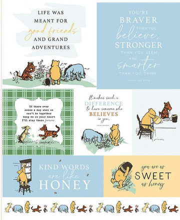 Winnie the Pooh Panel P17006 - Echo Park Paper Co - Riley Blake Designs - Novelty Characters - Quilting Cotton Fabric