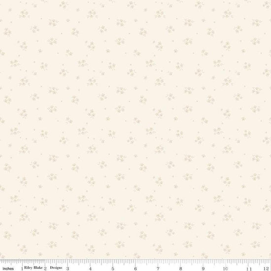 Image of Love You Always Ditsy Cream quilting cotton fabric by Sandy Gervais for Riley Blake Designs. Features flowers on a cream background. Cute Little Fabric Shop
