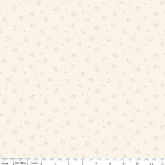 Image of Love You Always Ditsy Cream quilting cotton fabric by Sandy Gervais for Riley Blake Designs. Features flowers on a cream background. Cute Little Fabric Shop