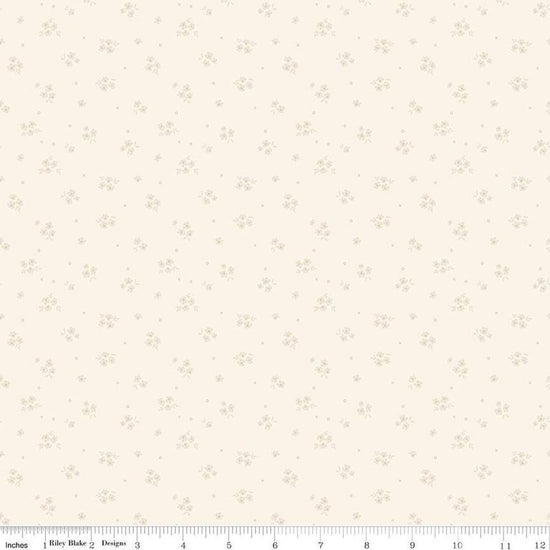 Image of Love You Always Ditsy Cream quilting cotton fabric by Sandy Gervais for Riley Blake Designs. Features flowers on a cream background. Cute Little Fabric Shop