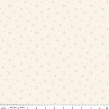 Image of Love You Always Ditsy Cream quilting cotton fabric by Sandy Gervais for Riley Blake Designs. Features flowers on a cream background. Cute Little Fabric Shop