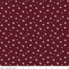 Image of Love You Always Ditsy Maroon quilting cotton fabric by Sandy Gervais for Riley Blake Designs. Features flowers on a red background. Cute Little Fabric Shop