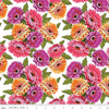 Image of Zinnias Main White quilting cotton fabric by Lila Tueller for Riley Blake Designs. Features flowers on white background. Cute Little Fabric Shop