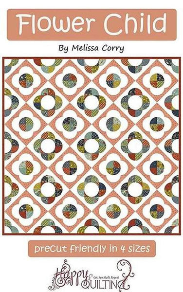Flower Child Quilt PATTERN P125 by Melissa Corry - Riley Blake Designs - INSTRUCTIONS Only - Precut Friendly Multiple Sizes