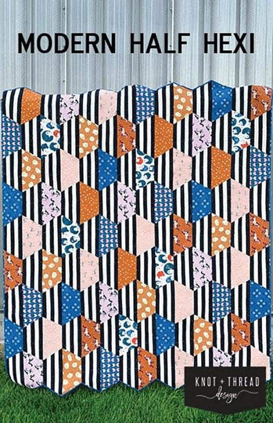 SALE Modern Half Hexi Quilt PATTERN P234 - Knot & Thread Design - Riley Blake Design - INSTRUCTIONS Only - Fat Quarter Friendly