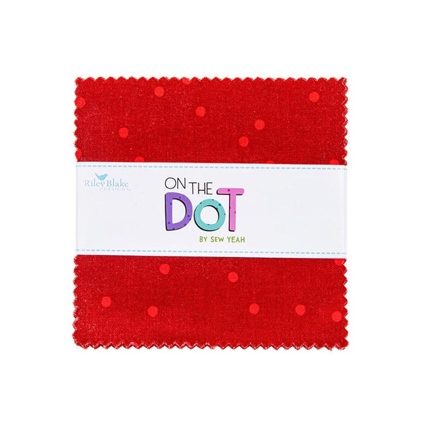 SALE On the Dot Charm Pack 5" Stacker Bundle - Riley Blake Designs - 42 piece Precut Pre cut - Spots - Quilting Cotton Fabric