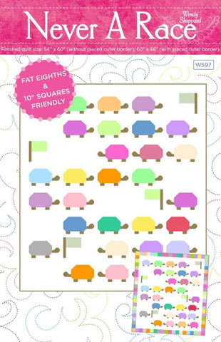SALE Never A Race Quilt PATTERN P180 by Wendy Sheppard - Riley Blake Designs - INSTRUCTIONS Only - 10 Inch Stacker Friendly
