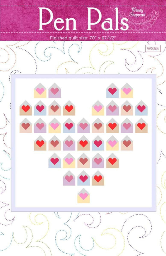 DEAL Pen Pals Quilt PATTERN P180 - Wendy Sheppard - Riley Blake Designs - INSTRUCTIONS Only - Valentine's Day Quilt