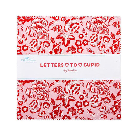 SALE Letters to Cupid Layer Cake 10" Stacker Bundle - Riley Blake Designs - 42 piece Precut Pre cut - Quilting Cotton Fabric