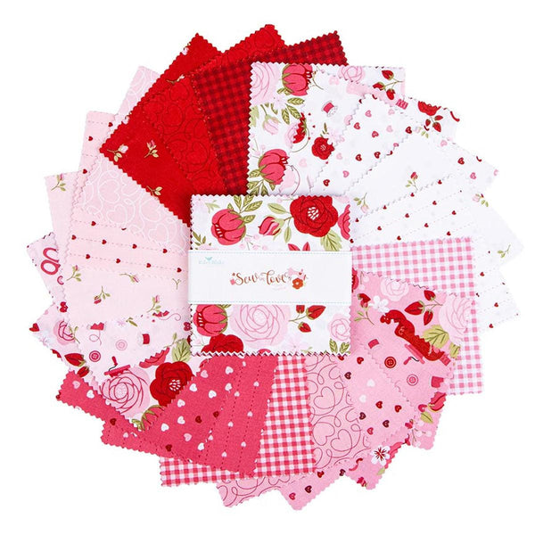 SALE Sew In Love Charm Pack 5" Stacker Bundle - Riley Blake Designs - 42 piece Precut Pre cut - Quilting Cotton Fabric