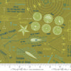 Image of High Flight Blueprint Grass quilting cotton fabric by Sariditty for Moda Fabric. Features blueprint on a green background. Cute Little Fabric Shop