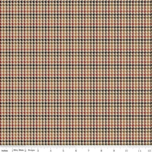 Image of Plaid-Venture Club Retriever Brown quilting cotton fabric by by the RBD Designers for Riley Blake Designs. Features plaid on a tan background. Cute Little Fabric Shop