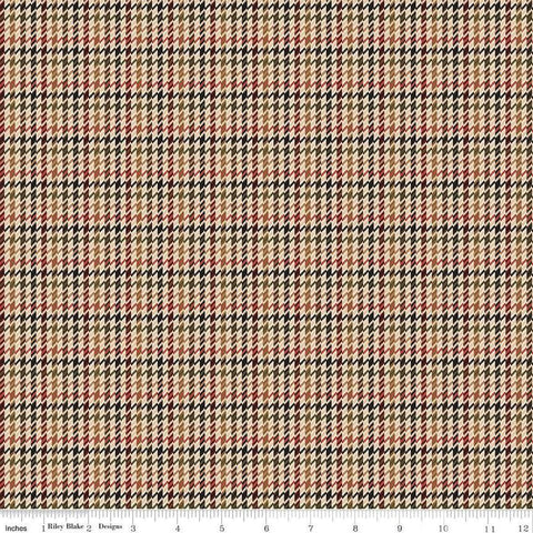 Image of Plaid-Venture Club Retriever Brown quilting cotton fabric by by the RBD Designers for Riley Blake Designs. Features plaid on a tan background. Cute Little Fabric Shop