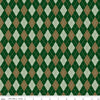 Image of Plaid-Venture Club Archer Forest quilting cotton fabric by by the RBD Designers for Riley Blake Designs. Features argyle on a green background. Cute Little Fabric Shop