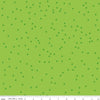 Image of On The Dot Kiwi quilting cotton fabric by Sew Yeah Quilting for Riley Blake Designs. Features dots on a green background. Cute Little Fabric Shop