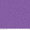 Image of On The Dot Concord quilting cotton fabric by Sew Yeah Quilting for Riley Blake Designs. Features dots on a purple background. Cute Little Fabric Shop