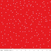 Image of On The Dot Ruby quilting cotton fabric by Sew Yeah Quilting for Riley Blake Designs. Features dots on a red background. Cute Little Fabric Shop