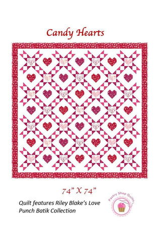 SALE Candy Hearts Quilt PATTERN P257 by Pastry Shop Quilts - Riley Blake Designs - INSTRUCTIONS Only - Square Quilt Love Punch