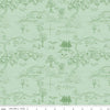 Image of Winnie the Pooh Map Green quilting cotton fabric by Echo Park Paper Co for Riley Blake Designs. Features map on a green background. Cute Little Fabric Shop