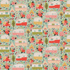 Fat Quarter End of Bolt - SALE Joy in the Journey Main C10680 Mint - Riley Blake - Camping Trailers Flowers Trees - Quilting Cotton Fabric