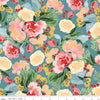 8" End of Bolt - Mon Cheri Main C12650 Lake - Riley Blake Designs - Floral Flowers Blossoms Leaf Leaves - Quilting Cotton Fabric