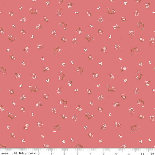 SALE Emma Ditzy C12216 Rose - Riley Blake Designs - Floral Flowers - Quilting Cotton Fabric