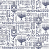 SALE Festival of Lights Symbols C9651 White - Riley Blake - Hanukkah Star of David Words - Quilting Cotton Fabric