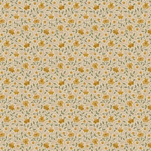CLEARANCE Buttercup Blooms Vines C11153 Gold - Riley Blake Designs - Flowers Leaves - Quilting Cotton Fabric