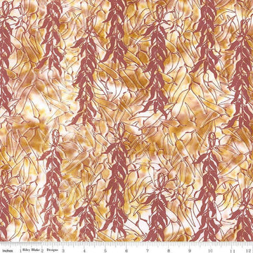 Image of Expressions Batiks Places You'll Go Western Reflections Fanfare quilting cotton fabric by The RBD Designers for Riley Blake Designs. Features wheat on a gold background. Cute Little Fabric Shop