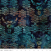 Image of Expressions Batiks Places You'll Go Western Reflections City Lites quilting cotton fabric by The RBD Designers for Riley Blake Designs. Features shapes on a blue background. Cute Little Fabric Shop