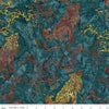 Image of Expressions Batiks Places You'll Go Western Reflections Spilled Tea quilting cotton fabric by The RBD Designers for Riley Blake Designs. Features animals on a blue background. Cute Little Fabric Shop