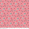 Image of Barbie™ Vintage Bows Pink quilting cotton fabric by Official Licensed Product for Riley Blake Designs. Features bows on a pink background. Cute Little Fabric Shop