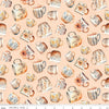 Image of Coffee Time Coffee Mugs Shell quilting cotton fabric by The RBD Designers for Riley Blake Designs. Features cups on an orange background. Cute Little Fabric Shop