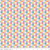 Image of Patchwork Checks Multi quilting cotton fabric by Liza Taylor for Riley Blake Designs. Features Squares on an orange background. Cute Little Fabric Shop