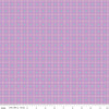 Image of Patchwork Stiches Purple quilting cotton fabric by Liza Taylor for Riley Blake Designs. Features squares on a purple background. Cute Little Fabric Shop