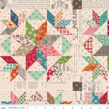 SALE Farmer's Daughter Home Dec Multi - Lori Holt - Riley Blake - LARGE CANVAS Cotton Fabric