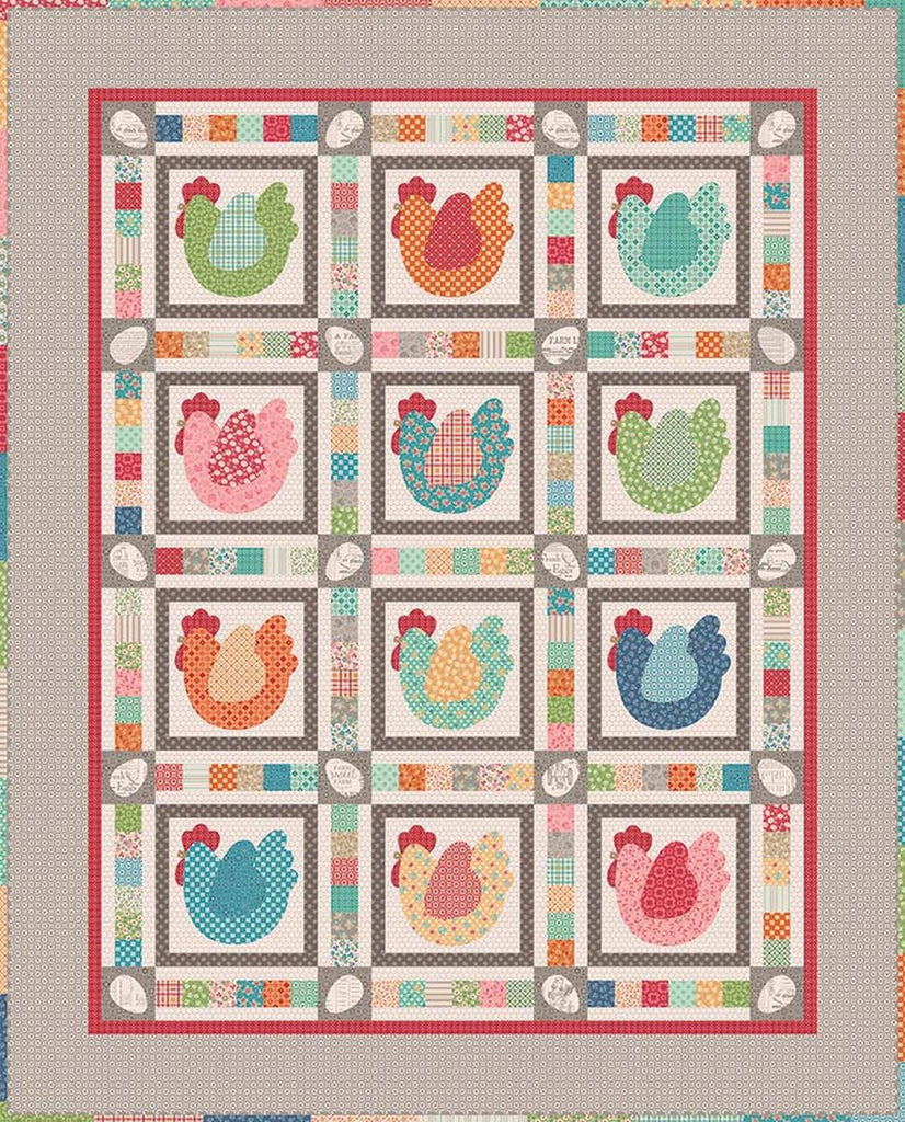 SALE The Hen House Coverlet Boxed Quilt Kit KT-17160 by Lori Holt - Riley Blake Designs - Farmer's Daughter - Quilting Cotton Fabric