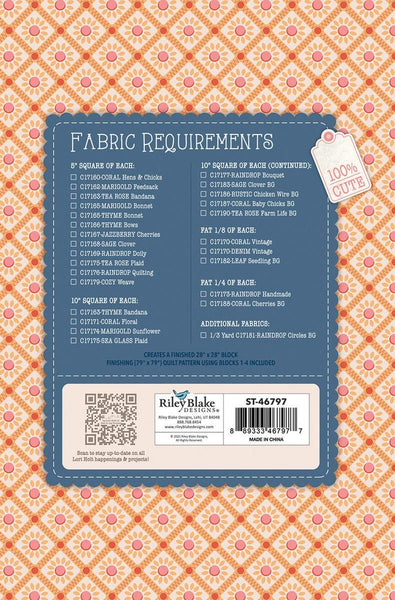 SALE Farmer's Daughter Quilt Seeds PATTERN Spring Barn ST-46797 - Riley Blake Designs - Instructions Only - Precut Friendly