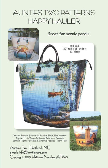 SALE Happy Hauler Bag PATTERN P258 - Aunties Two Patterns - Riley Blake Designs - INSTRUCTIONS Only - Large Zipper Top Bag
