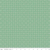 Image of Farmer's Daughter Doily Alpine quilting cotton fabric by Lori Holt for Riley Blake Designs. Features geometric on a green background. Cute Little Fabric Shop
