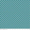 Image of Farmer's Daughter Quilting Raindrop quilting cotton fabric by Lori Holt for Riley Blake Designs. Features geometric on a blue background. Cute Little Fabric Shop