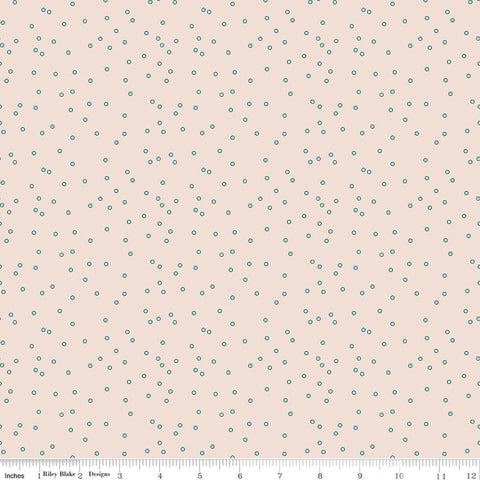 Image of Farmer's Daughter Circles Background Raindrop quilting cotton fabric by Lori Holt for Riley Blake Designs. Features circles on a cream background. Cute Little Fabric Shop