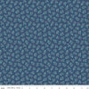 Image of Farmer's Daughter Vintage Denim quilting cotton fabric by Lori Holt for Riley Blake Designs. Features flowers on a blue background. Cute Little Fabric Shop