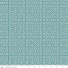 Image of Farmer's Daughter Doily Raindrop quilting cotton fabric by Lori Holt for Riley Blake Designs. Features geometric on a blue background. Cute Little Fabric Shop