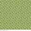Image of Farmer's Daughter Bonnet Thyme quilting cotton fabric by Lori Holt for Riley Blake Designs. Features flowers on a green background. Cute Little Fabric Shop