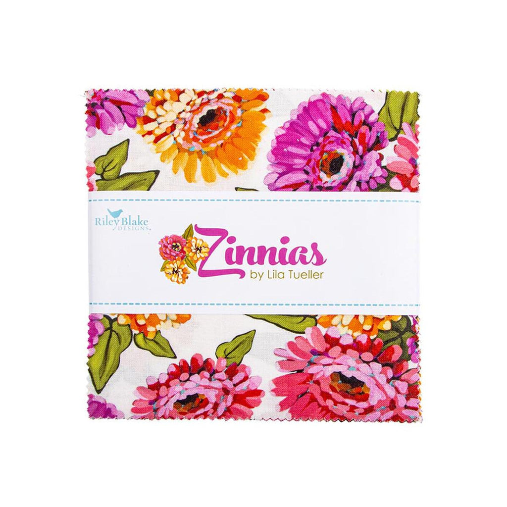 Zinnias Charm Pack 5" Stacker Bundle - Riley Blake Designs - 42 piece Precut Pre cut - Quilting Cotton Fabric